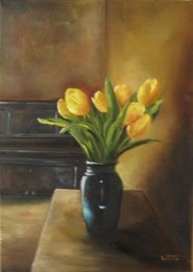 Voir le détail de cette oeuvre: tulipes et piano